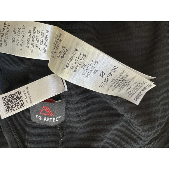 Patagonia R1 Fleece Pullover Hoody Half Zip Black Waffle Lightweight Men's Large - Picture 10 of 16